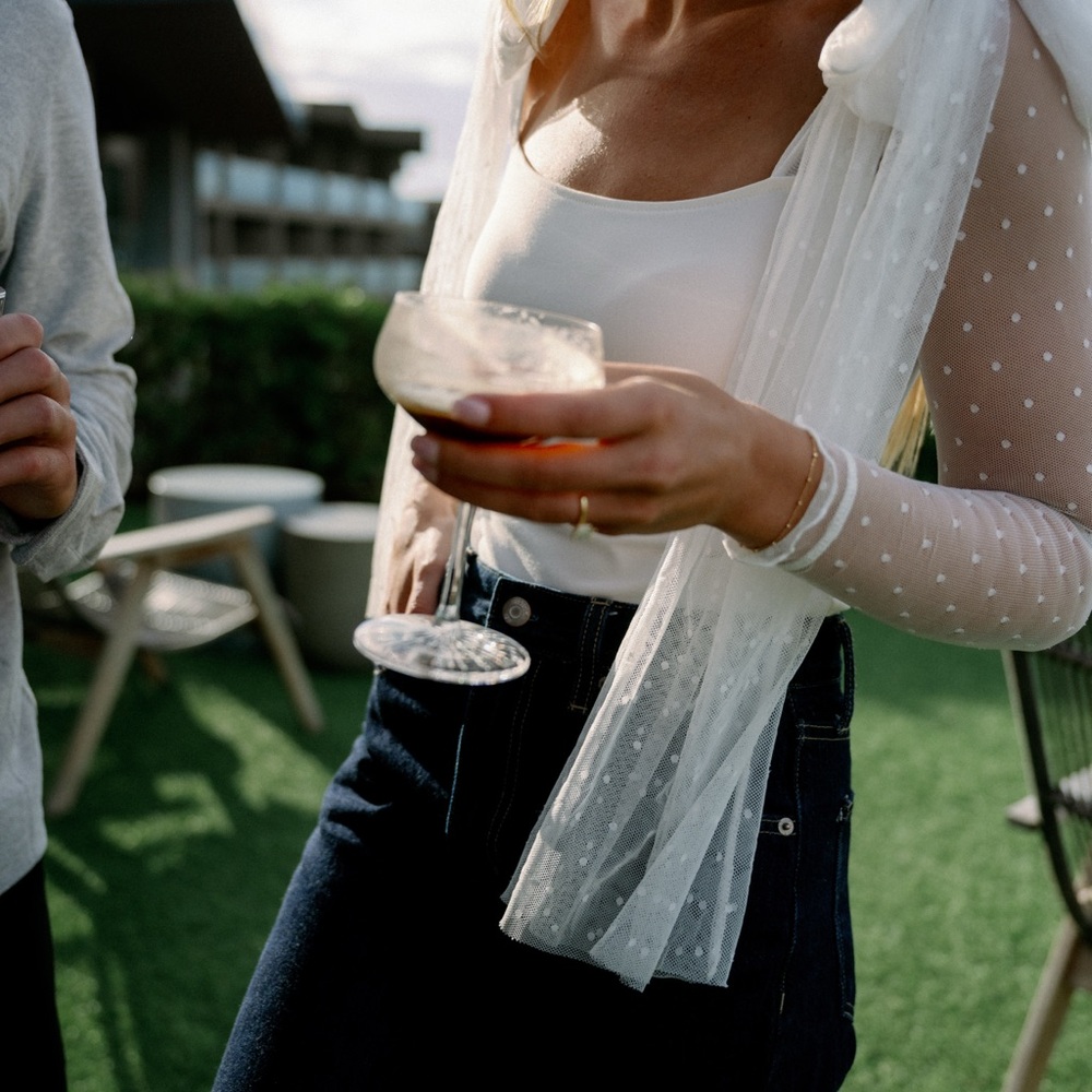 Free People White Bodysuit with Sheer Sleeves